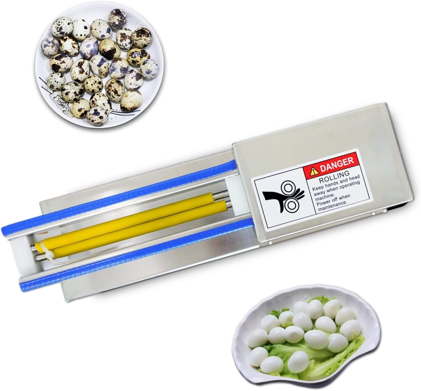 18W Automatic Stainless Steel Quail Egg Peeler – Efficient & Easy Operation