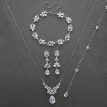 Load image into Gallery viewer, Dainty Women's Wedding Jewelry Set - Cubic Zirconia Necklace &amp; Earring Pair