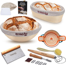 Load image into Gallery viewer, 9-Inch Round &amp; 10-Inch Oval Rattan Proofing Baskets for Sourdough Masterpieces