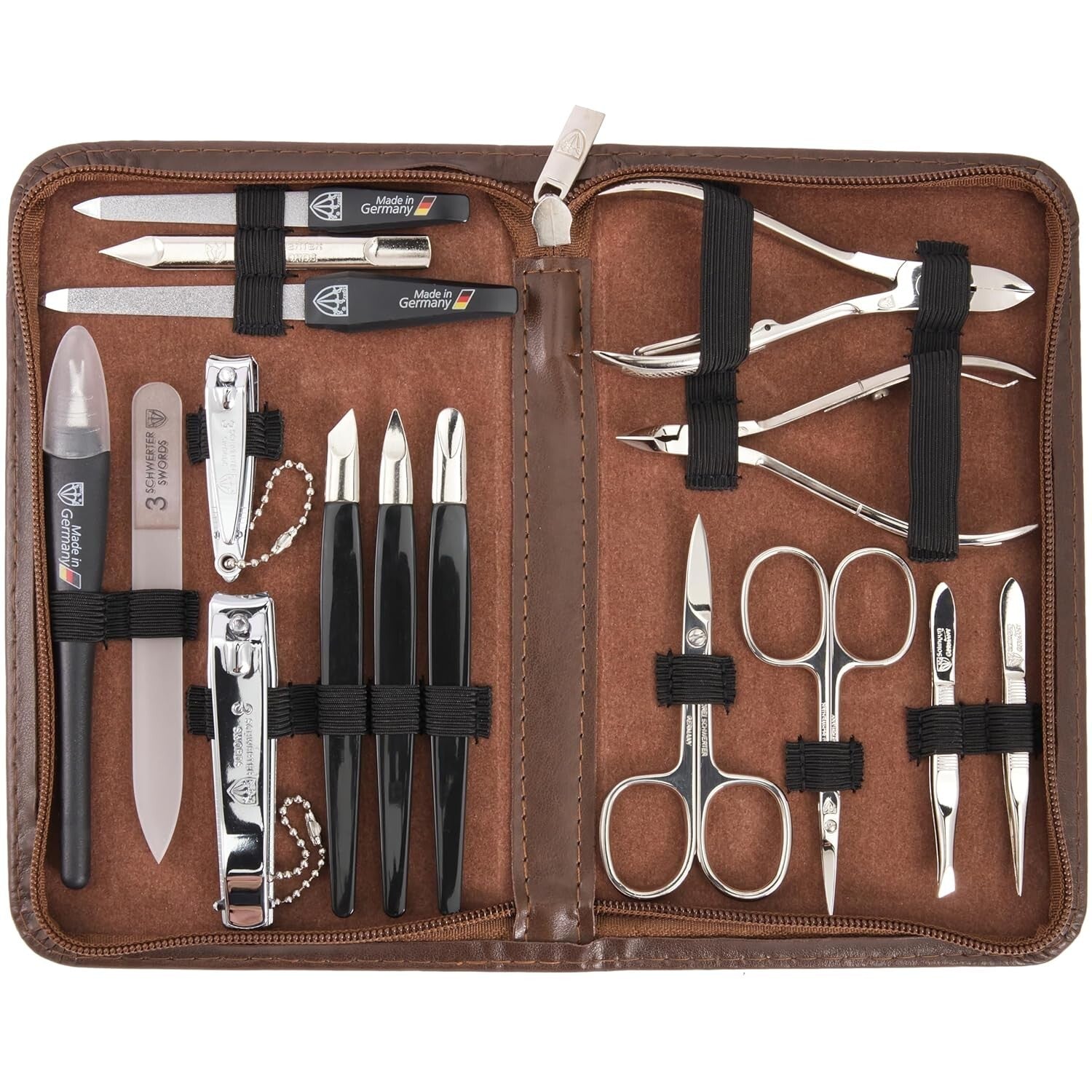 Deluxe 16-Piece Manicure & Pedicure Grooming Kit - Professional Quality Tools