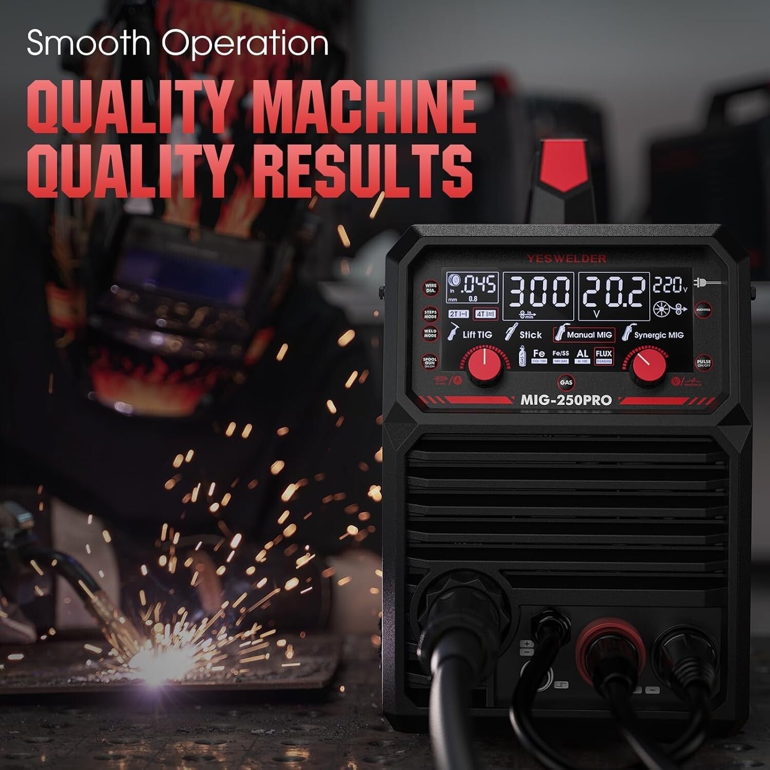 Lightweight 250Amp 220V MIG Welder - Automatic Safety & Multi-Wire Compatibility