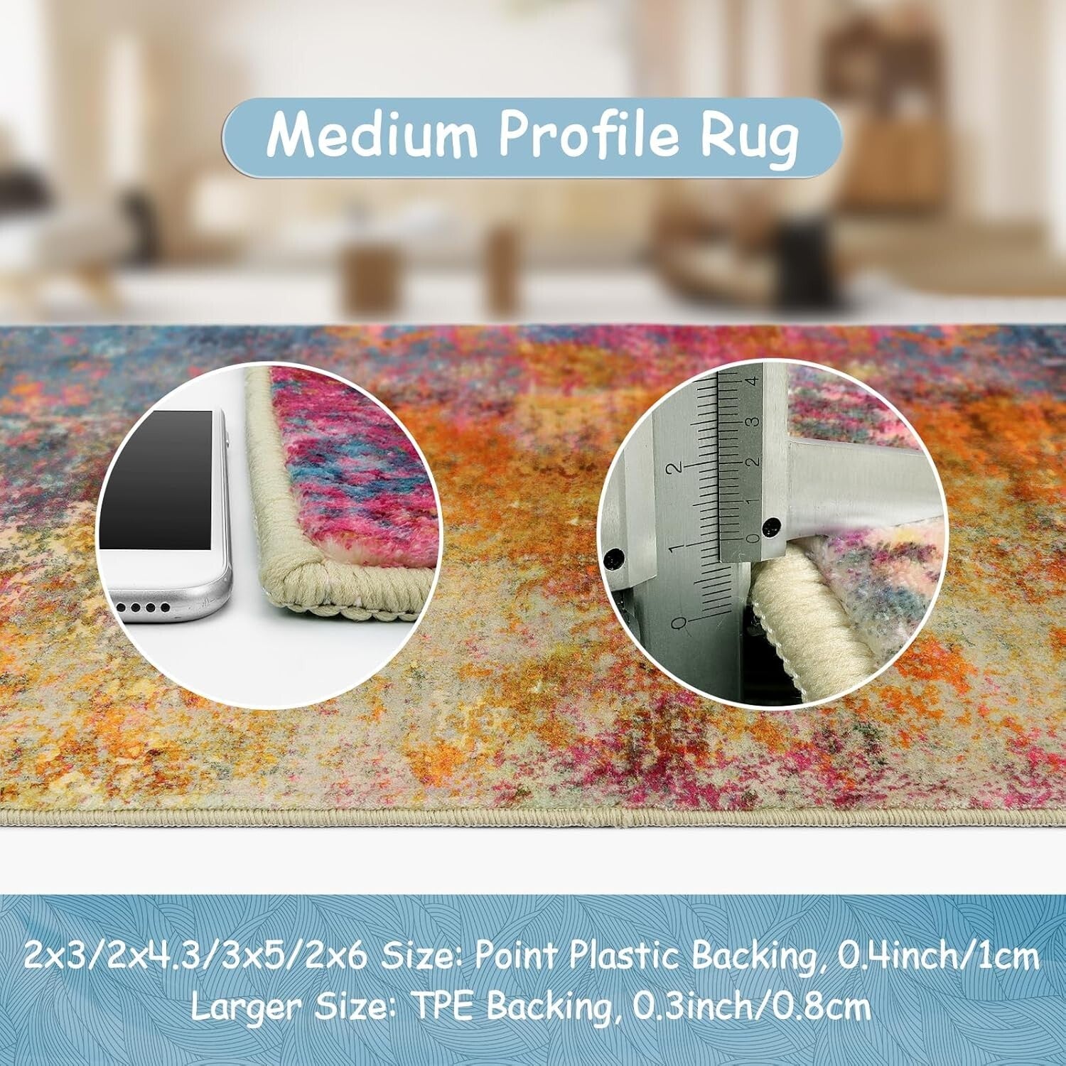 Modern 5' x 7' Soft Low Pile Non-Slip Area Rug - Pet Friendly & Stain Resistant