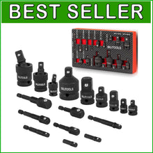 Load image into Gallery viewer, Premium 17-Piece Socket Adapter Set: Universal Joint &amp; Drill Adapters Included