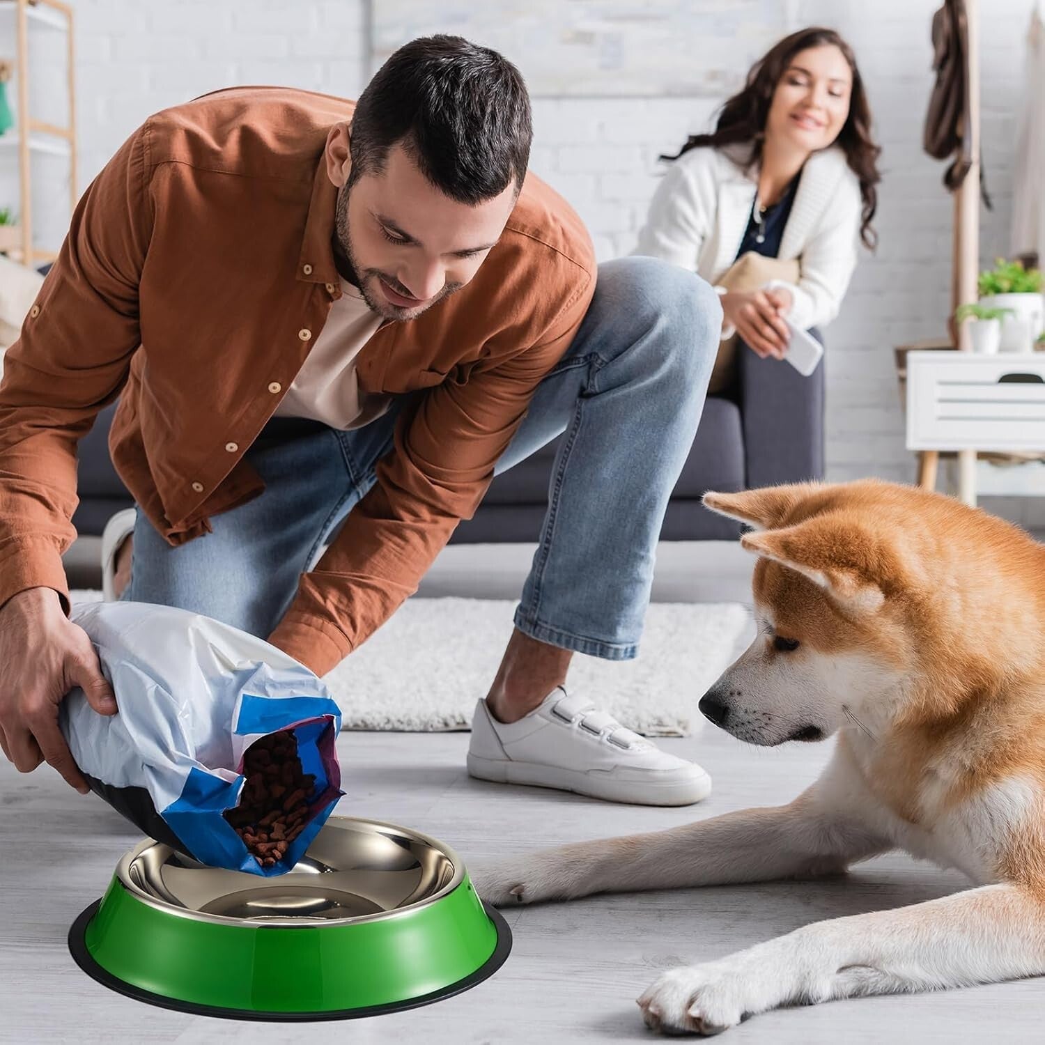 Durable 54oz Stainless Steel Dog Bowls with Non-Slip Silicone Base - 6 Colors