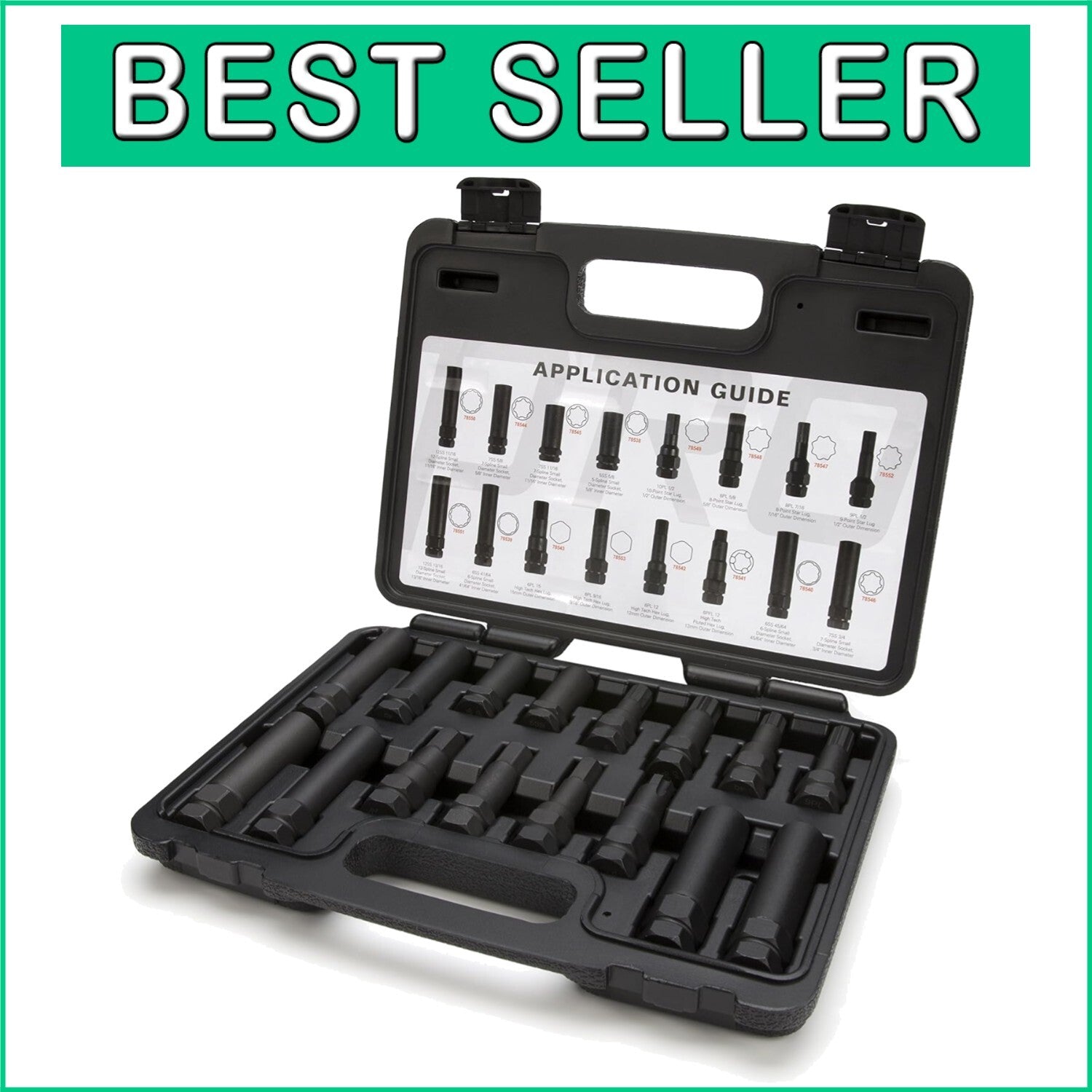 16-Piece Locking Lug Nut Key Set - Durable Chrome Vanadium Steel with Case