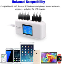Load image into Gallery viewer, Smart 8-Port USB Charging Station - 2.4A Fast Charge and LCD Status Display