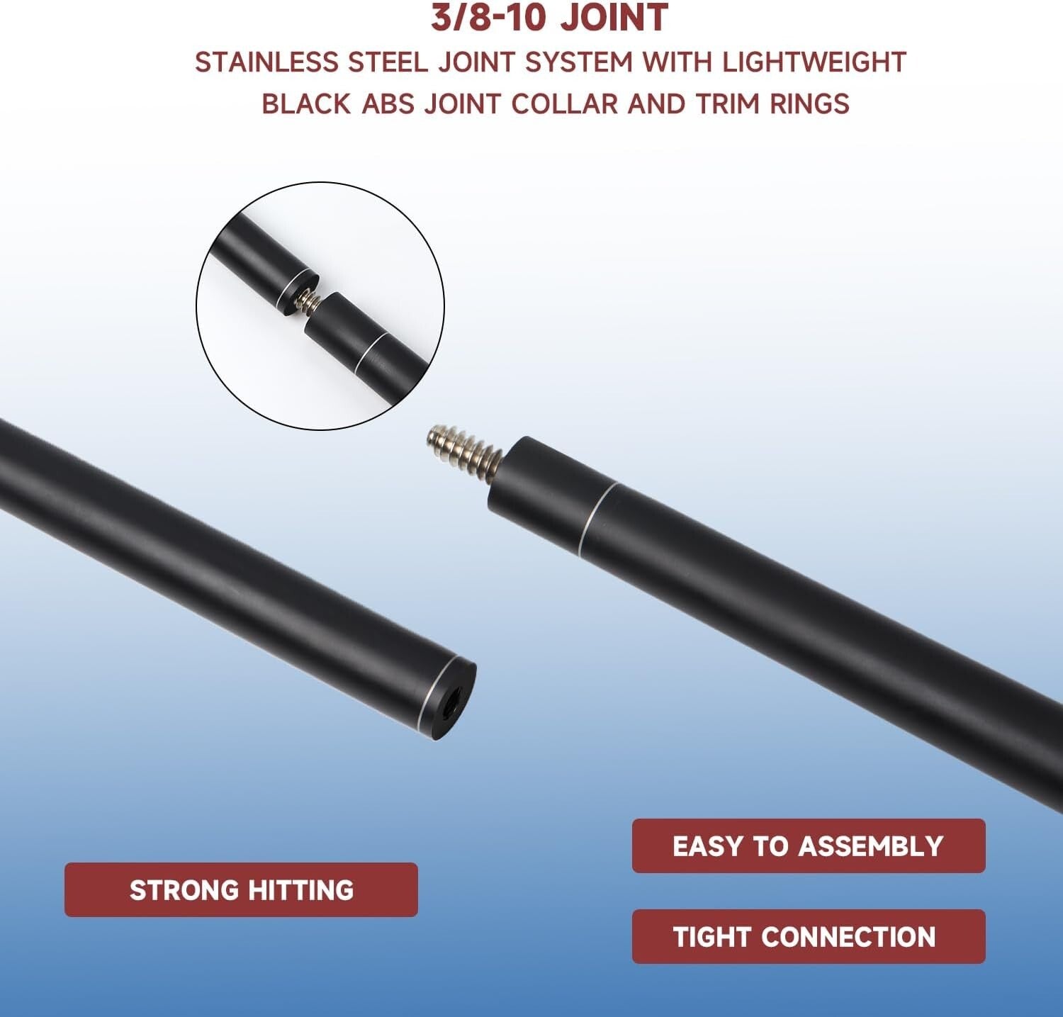 Multi-Weight 58" Pool Cue Set - Fiberglass & Titanium Composite, Elegant Design