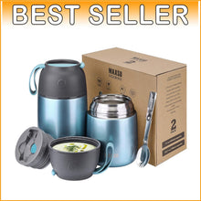 Load image into Gallery viewer, 2-Pack Vacuum Insulated Soup Jars - Leak-Proof Food Thermos for On-the-Go Dining
