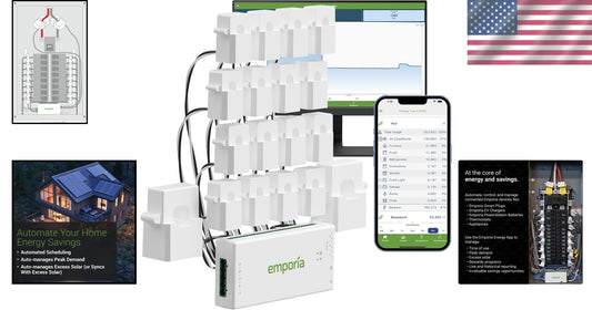 Whole Home Energy Monitor with 16 Circuit Sensors - Solar & Net Metering Support