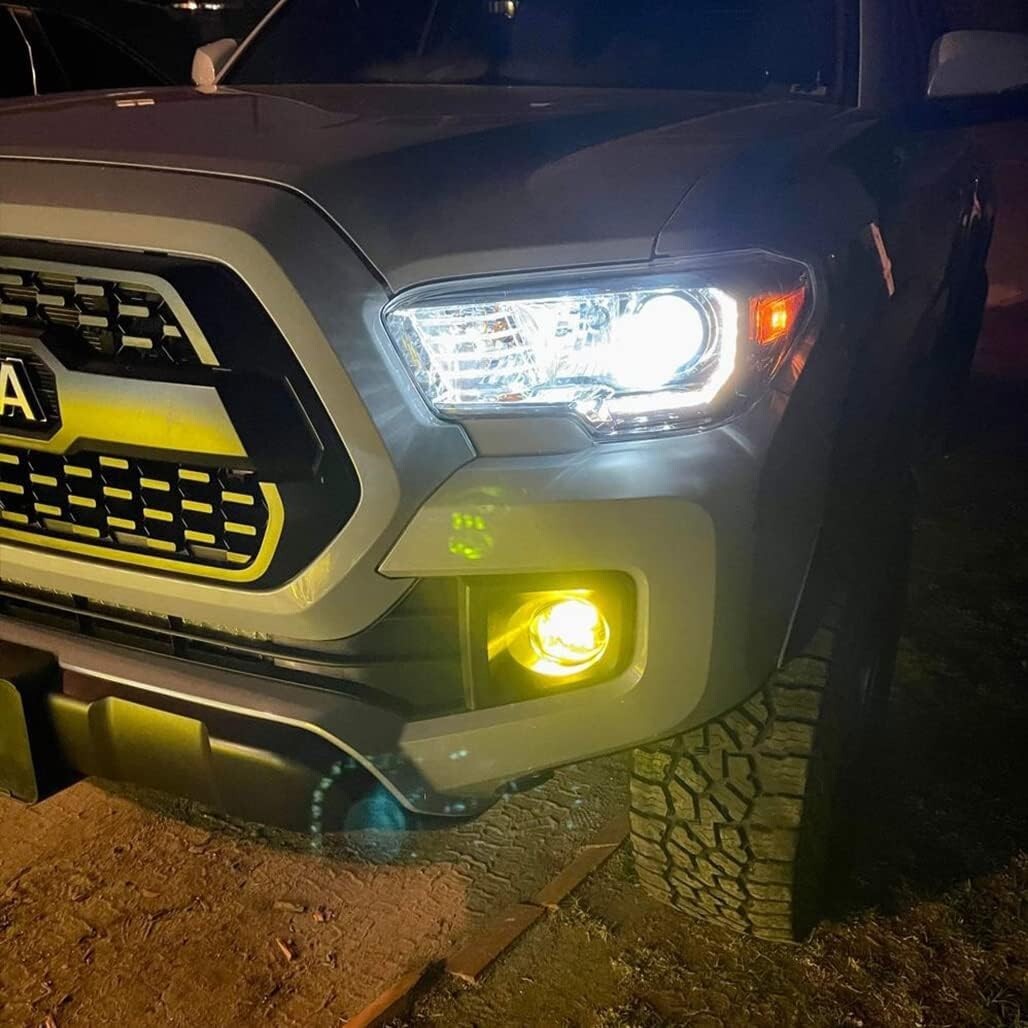 Easy Install Clear Lens Yellow LED Fog Lights for 2016-2022 Toyota Tacoma & More