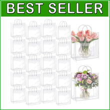 Load image into Gallery viewer, Stylish 50pcs Transparent Tote Bags with Handles - Perfect for Gifting