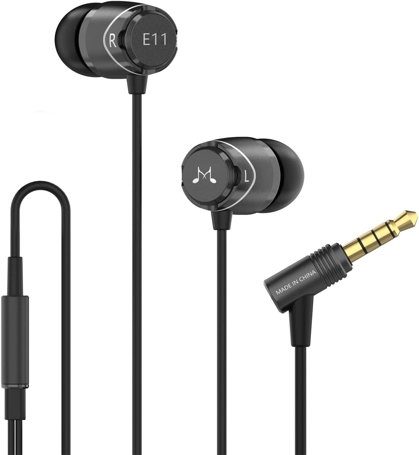 Dynamic Driver In-Ear Earbuds with Comfortable Fit & Noise-Canceling Features