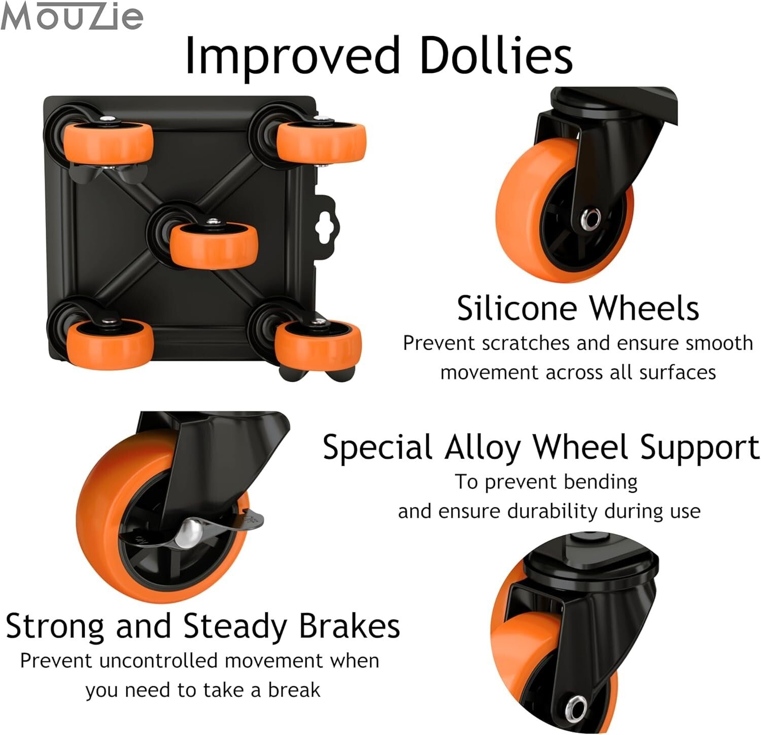 5-Wheel Furniture Moving Dolly Set - Maximum Load Capacity for Easy Transport
