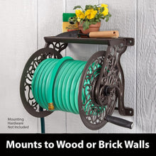 Load image into Gallery viewer, Premium Wall-Mounted Hose Reel Made of Durable Cast Aluminum - Bronze Finish