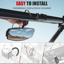 Load image into Gallery viewer, Wide-Angle UTV Rearview Mirror with Bright LED Light and 360° Adjustment