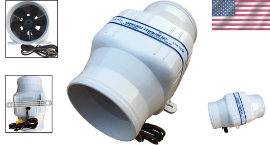 4" In-line Marine 12V DC Bilge Air Blower Exhaust Fan - High Volume Flow