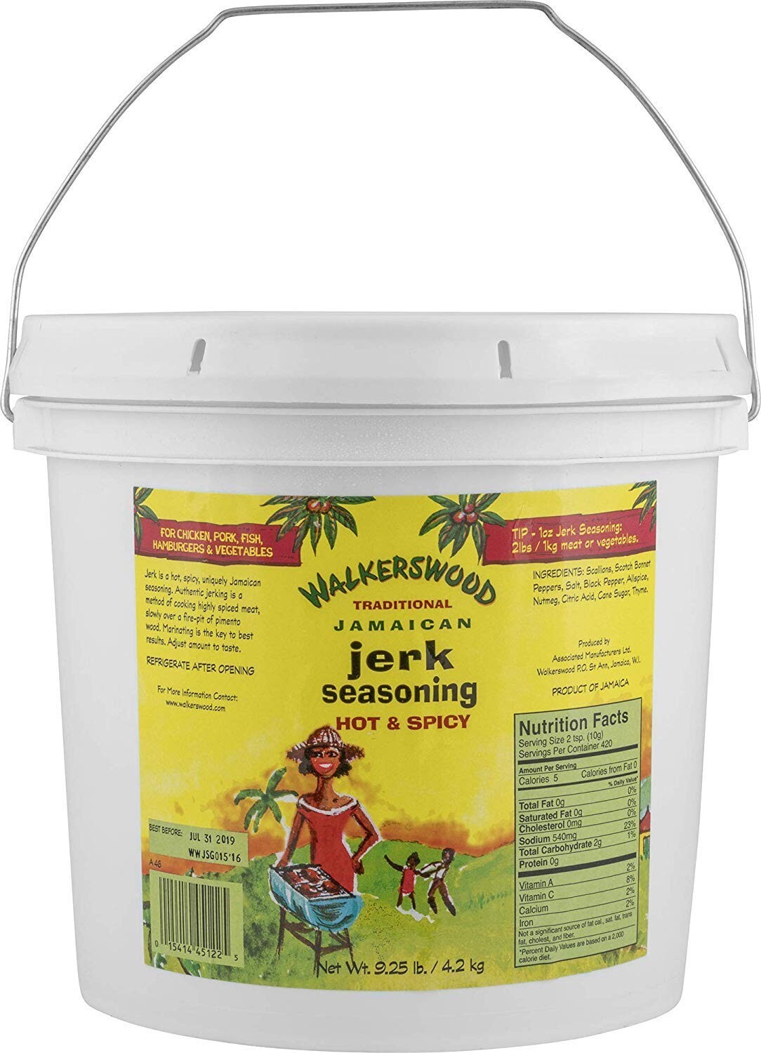 Authentic Jamaican Jerk Seasoning - Spicy Marinade, 128 Fl Oz for Gourmet Dishes