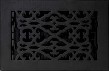 Load image into Gallery viewer, Elegant Victorian Floor Register, 6x10 in Cast Iron Black for Timeless Decor