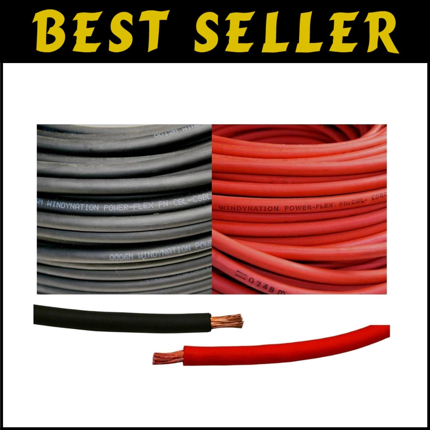 Heavy-Duty 1/0 Gauge 50ft Total Copper Battery Cable for Automotive & Solar Use