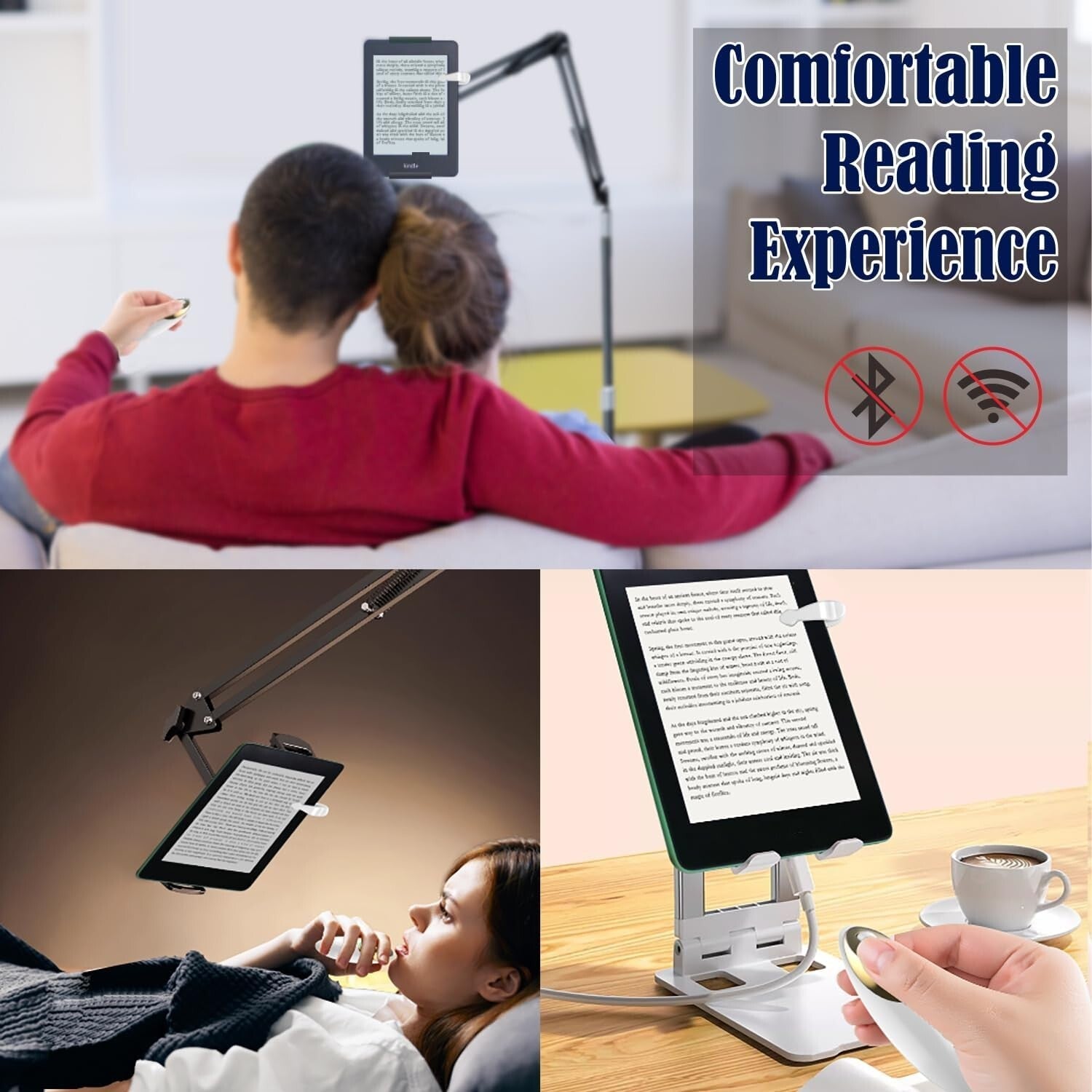 Ergonomic Remote Control Page Turner for Kindle, iPad & TikTok Browsing - White