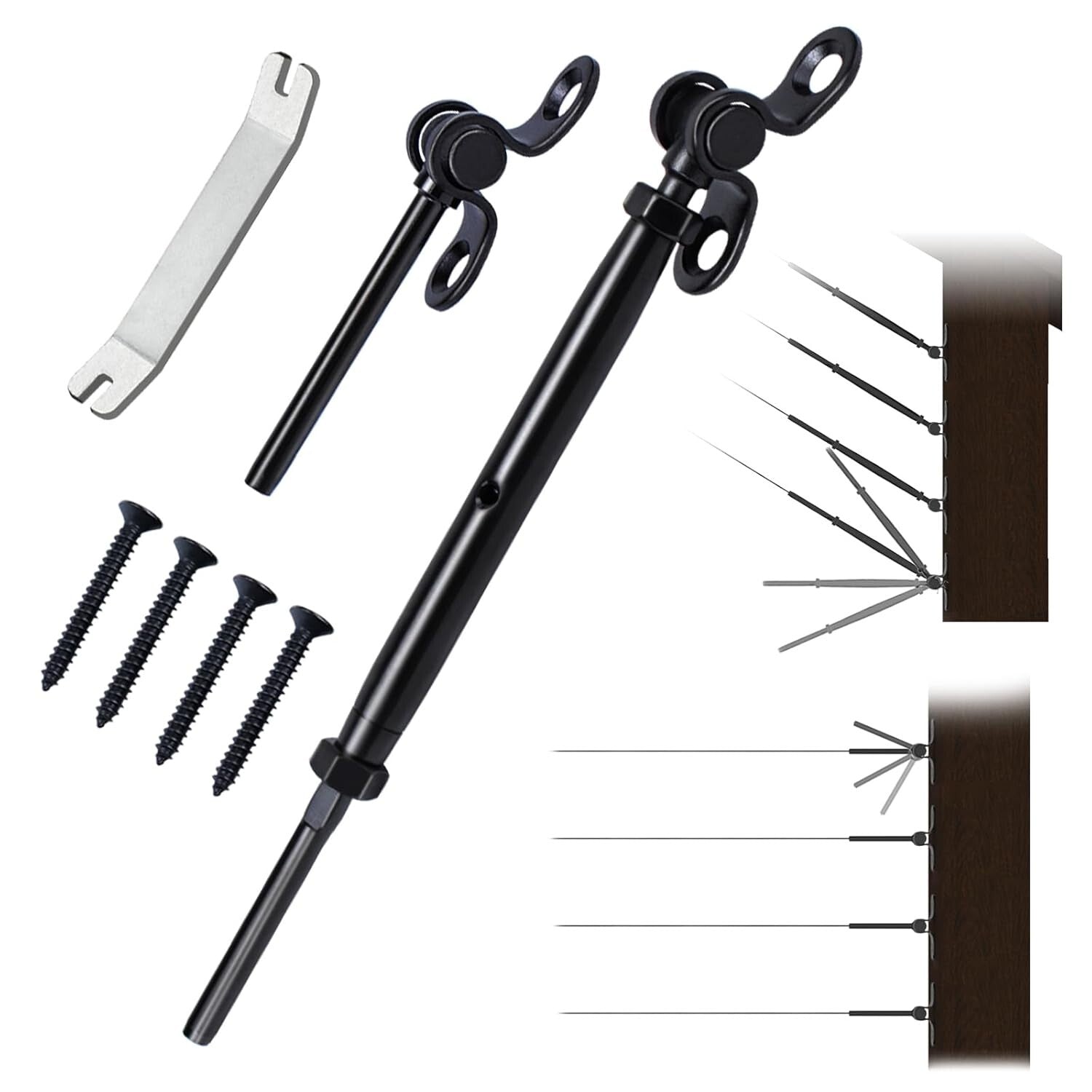 Multi-Angle 1/8" Cable Railing Hardware Kit - Stainless Steel Adjustable System