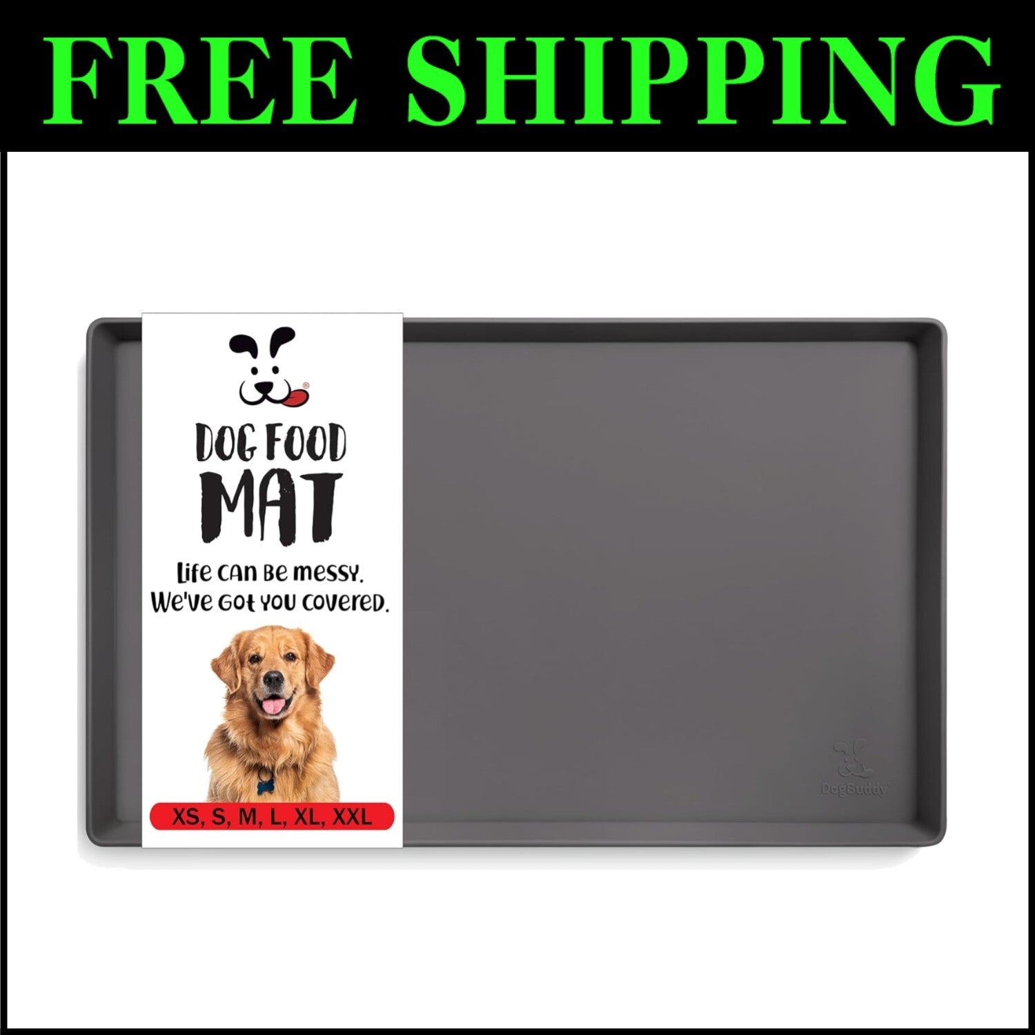 Silicone Dog Food & Bowl Mat - XL 28" x 18" with Non-Slip Edges for All Pets