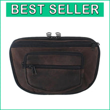 Load image into Gallery viewer, Slim Fit Large Concealed Carry Fanny Pack - Brown Suede Leather with YKK Zippers