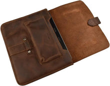 Load image into Gallery viewer, Lightweight Handmade Leather Tablet Cover with Unique Patina - Perfect Gift Idea