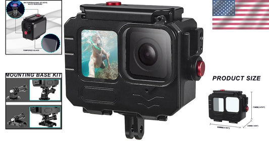 GoPro Hero 13/12/11/10/9 Waterproof Case with Handlebar Mount - Max Depth 263FT