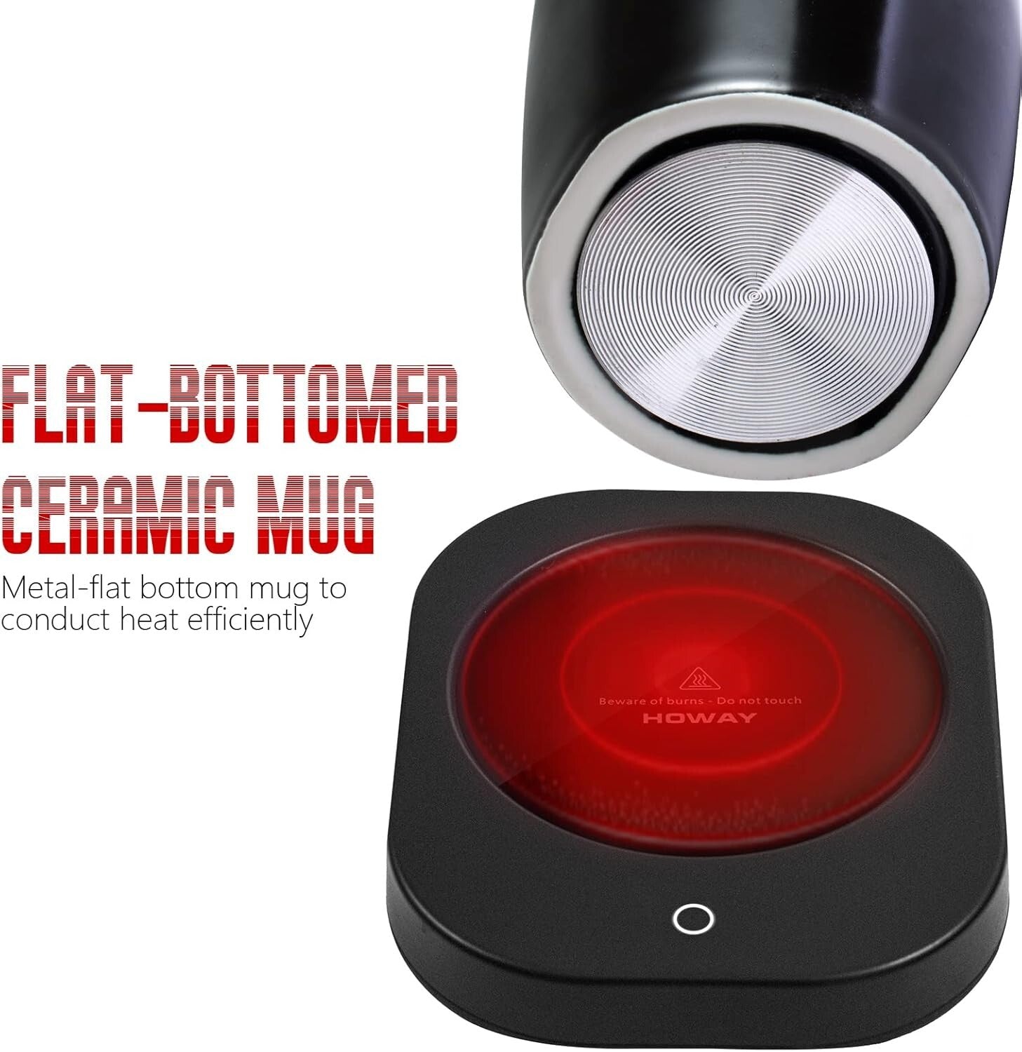 Coffee & Tea Mug Warmer with Pressure Activation - Safety and Style Combined