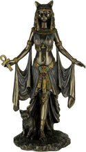 Load image into Gallery viewer, Bastet Egyptian Goddess of Protection Bronze Sculpture - 10-Inch Home Decor