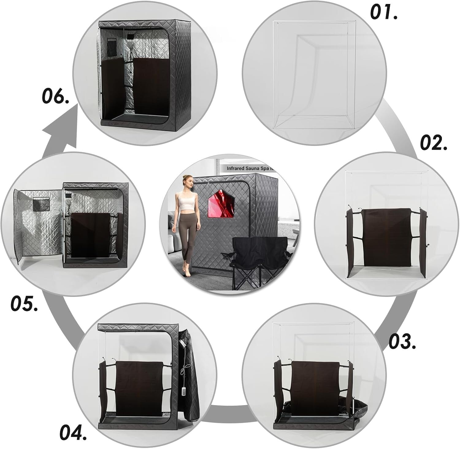 Detachable Infrared Sauna for Couples - Quick Heating & Comfort Chairs Included