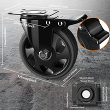 Load image into Gallery viewer, Industrial-Grade 5-Inch Locking Caster Wheels for Easy Maneuvering - Set of 4
