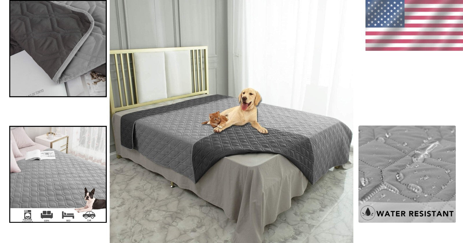 Elegant Microfiber Pet Blanket for Furniture - Waterproof and Reversible Design