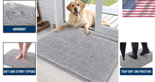 Load image into Gallery viewer, 36x24 Absorbent Chenille Dog Mat - Washable, Quick Dry, Non-Slip Entryway Rug