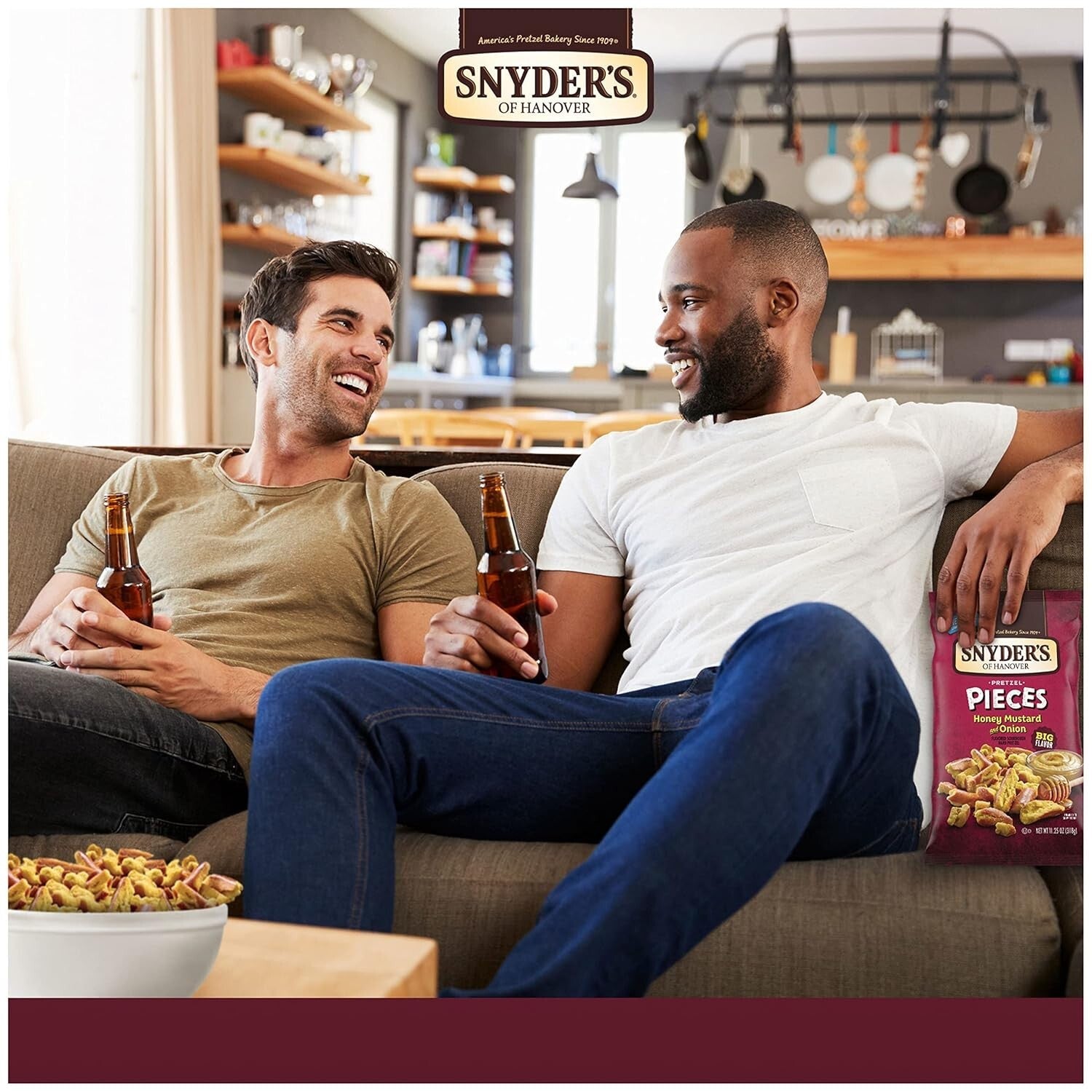 Deliciously Crunchy Honey Mustard & Onion Pretzel Snacks - 12 Bags of 11.25 Oz