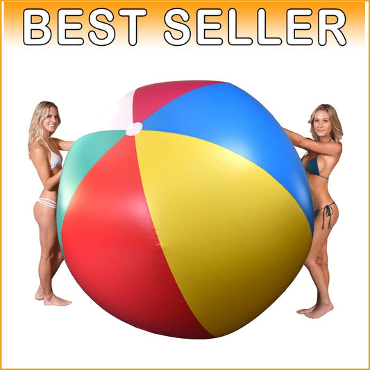 Extra Large 6 ft Inflatable Beach Ball with Quick Inflation – Fun for All Ages