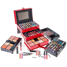 Load image into Gallery viewer, Beginner's All-in-One Makeup Case - 45 Eyeshadows, Lip Gloss &amp; Brushes Included