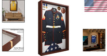 Load image into Gallery viewer, 2.5-Inch Thick Shadow Box Frame, Walnut Brown Finish for Memorabilia Showcasing