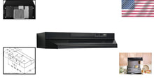 Load image into Gallery viewer, Sleek Black Under-Cabinet Range Hood - 4-Way Convertible &amp; Integrated Lighting