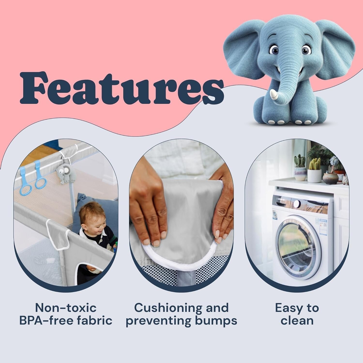 Sturdy Baby Playpen with No-Gap Design - Safe Play Space for Your Toddler 50x50