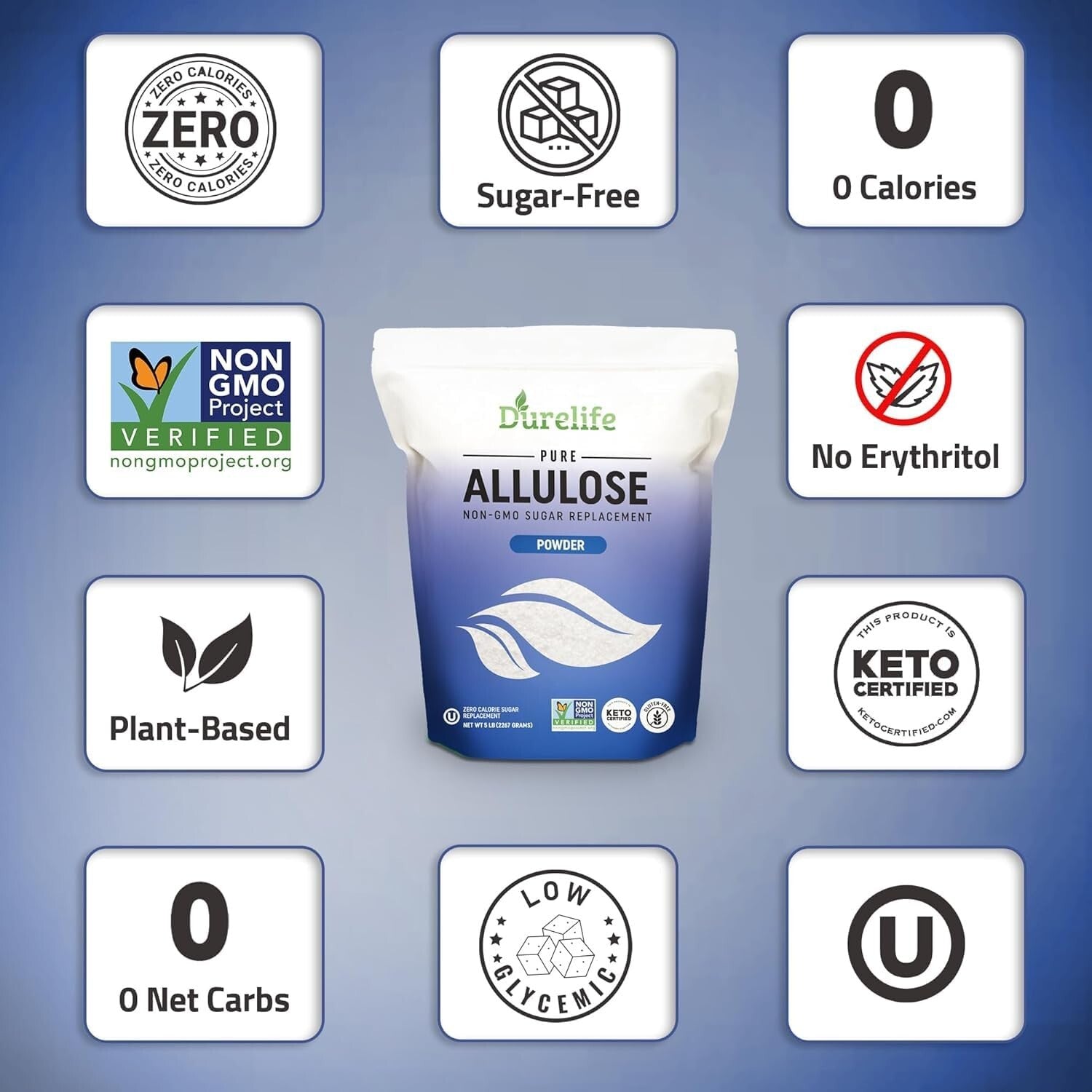 100% Pure Keto Friendly Allulose Sweetener - 10 lb, Natural Flavor, NO Fillers