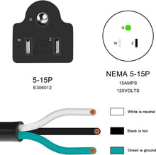 Load image into Gallery viewer, Versatile 15 FT 20 Amp Replacement Power Cord - Ideal for DIY and Appliance Use