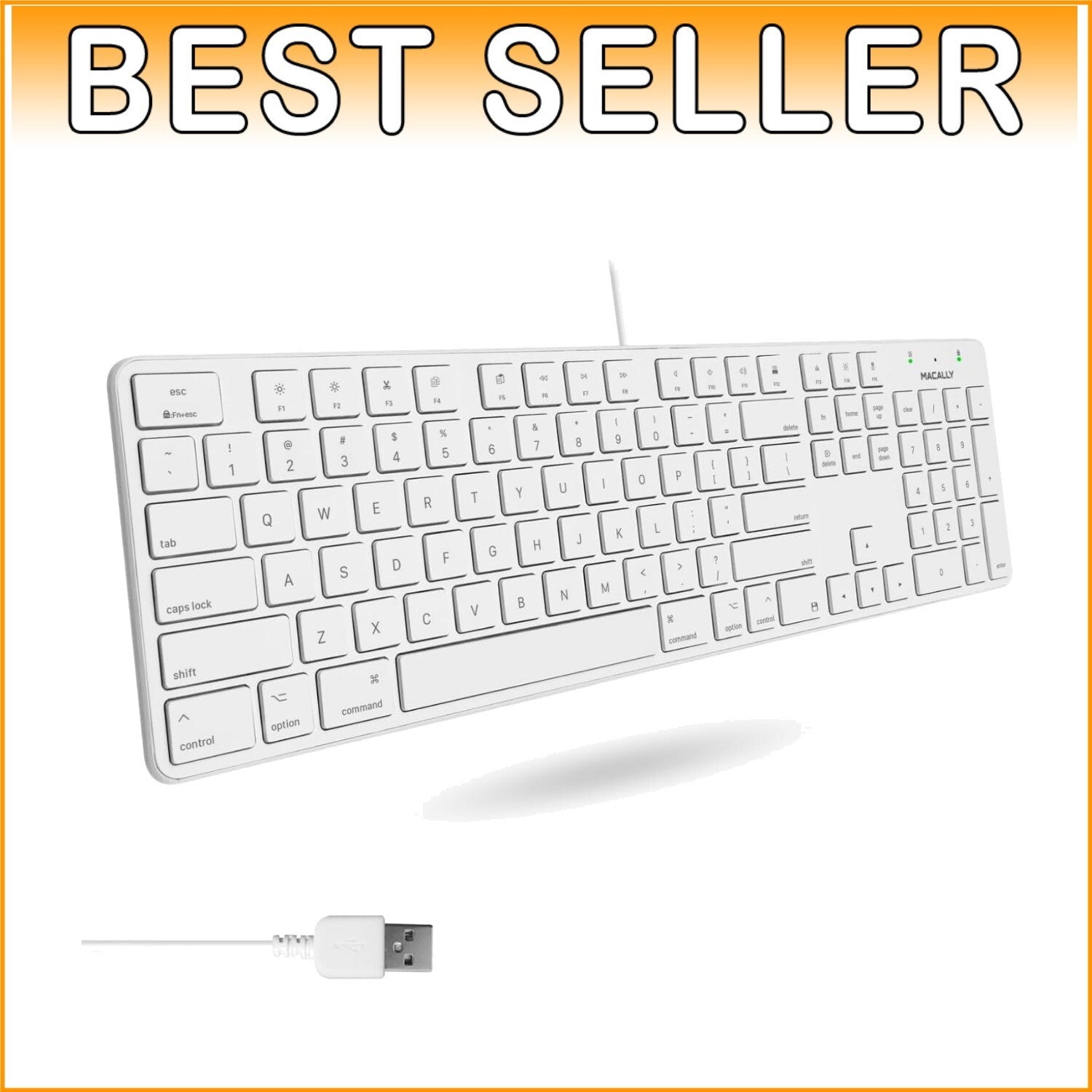 Full-Size Wired Keyboard for Mac and Windows - Scissor Keycaps & Shortcuts