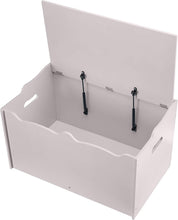 Load image into Gallery viewer, Stylish Kids Toy Box Organizer in Gray, Wooden Storage Chest, 30"x18"x19"