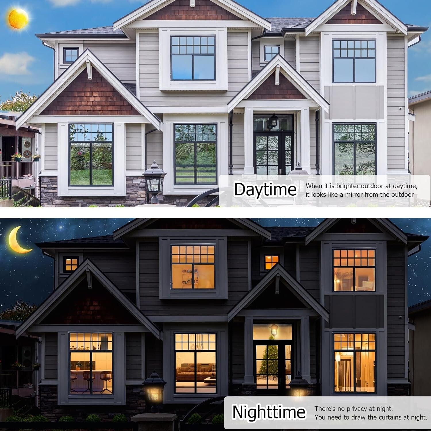 Elegant One Way Window Film - Sun Blocking and Energy Saving 29.5 x 157.5 Inch