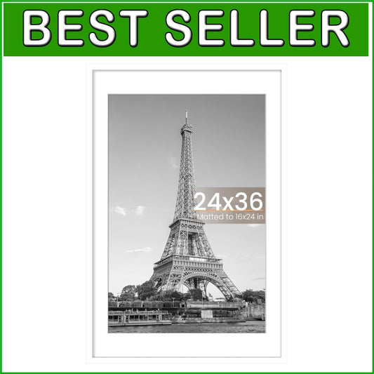 Classic Wall-Mount 24x36 Picture Frame - Durable with Mat for 20x30 Photos