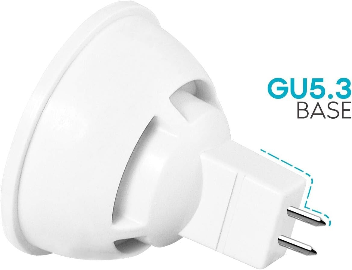 Energy Efficient 6.5W MR16 LED Spotlight Bulbs, 500 Lumens, Bright White 6-Pack