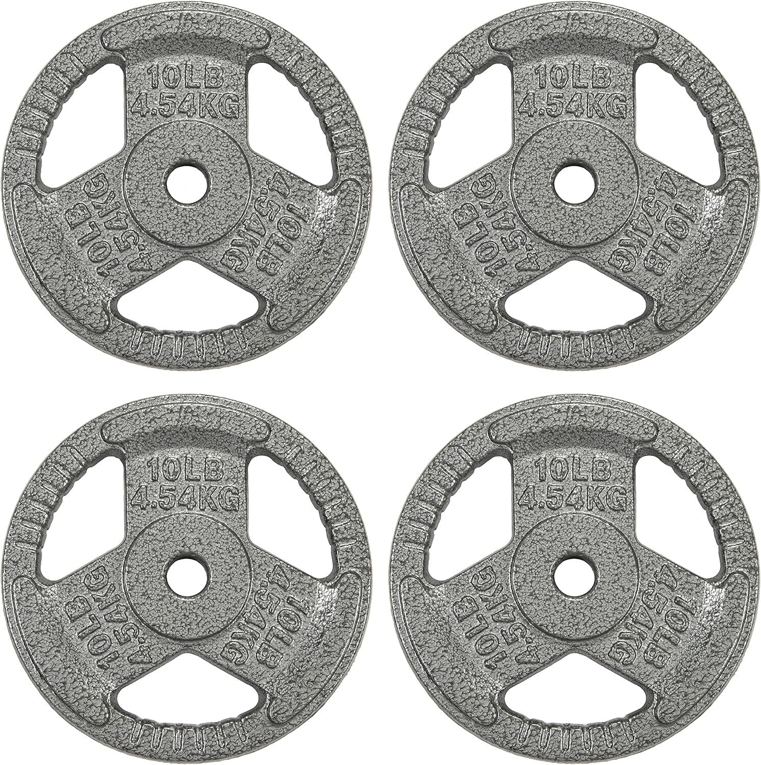 Durable Cast Iron Olympic Weight Plates - 10lbs Set of 4 for Strength Training