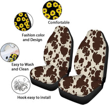 Load image into Gallery viewer, Machine Washable Cow Print Car Seat Protectors - Stylish &amp; Durable Design